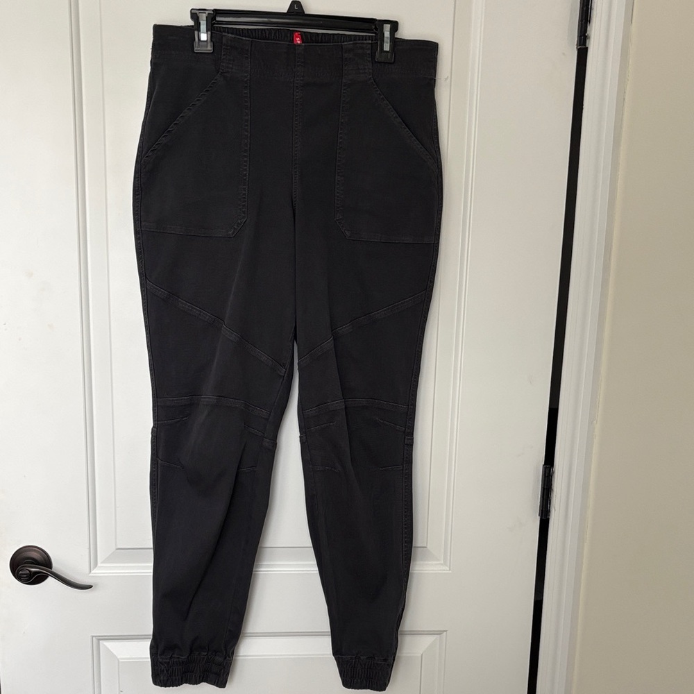 SPANX Stretch Twill Cargo Jogger Pants Washed Black Women’s XL